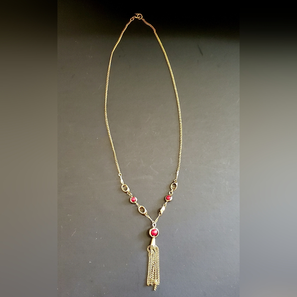 Vintage Sarah Coventry red murano glass bead necklace - Picture 3 of 7